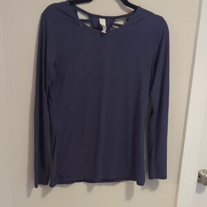 Jockey Strappy Blue Crew Neck Top, size M